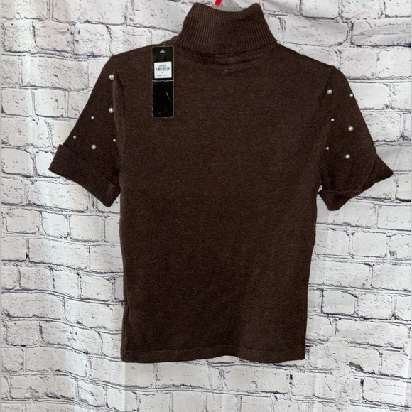 Bebe Brown Sweater Turtle Neck Shirt - Picture 4 of 8